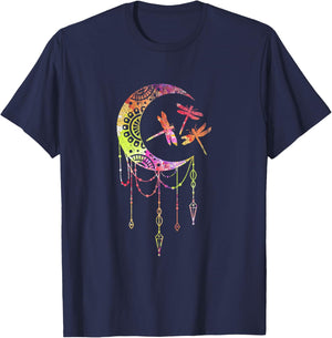 Dream Catcher Spirit Animal Chakra Colorful Dragonfly T-Shirt - T-Shirt | Navy