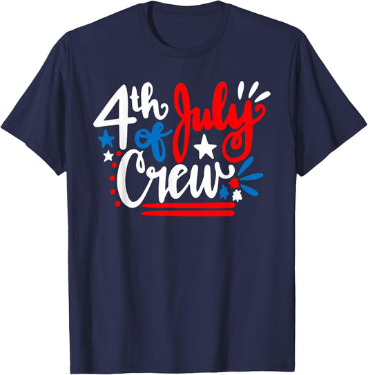 4th of July Crew Family Matching Patriotic Men Women Kids T-Shirt - T-Shirt | Navy