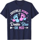 Double Pink Double Blue Mix Twin Gender Announcement Reveal T-Shirt - T-Shirt | Navy