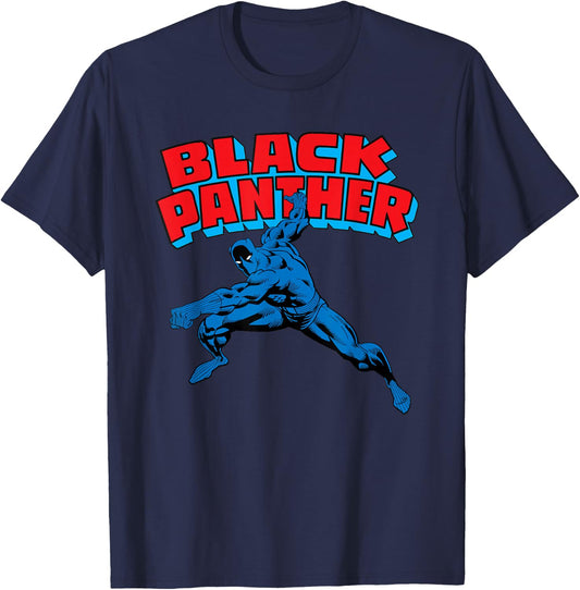 Marvel Black Panther Retro Comic Book Small T-Shirt - T-Shirt | Navy