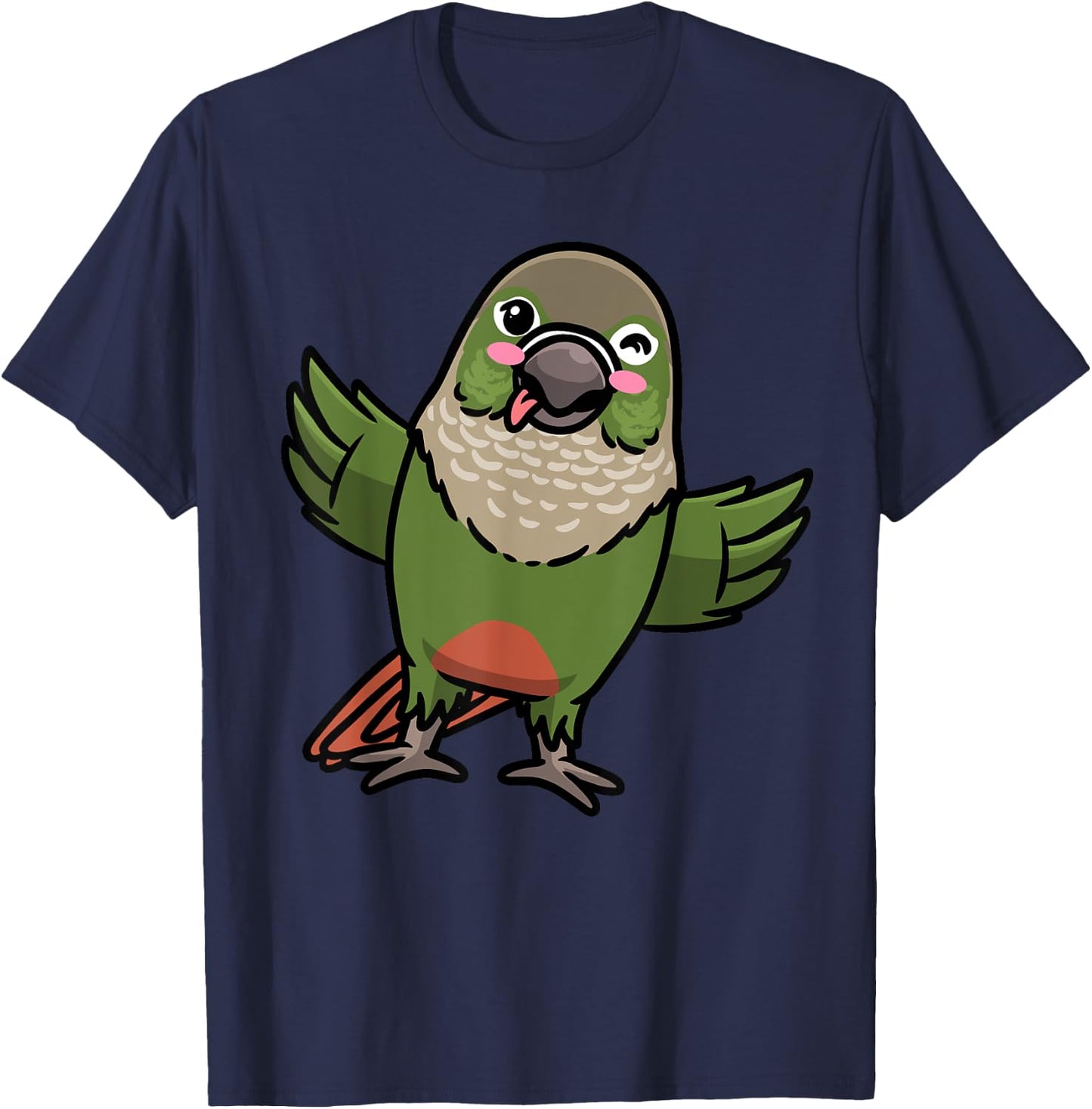 Green Cheek Conure Green-Cheeked Parakeet Bird Parrot T-Shirt - T-Shirt | Navy
