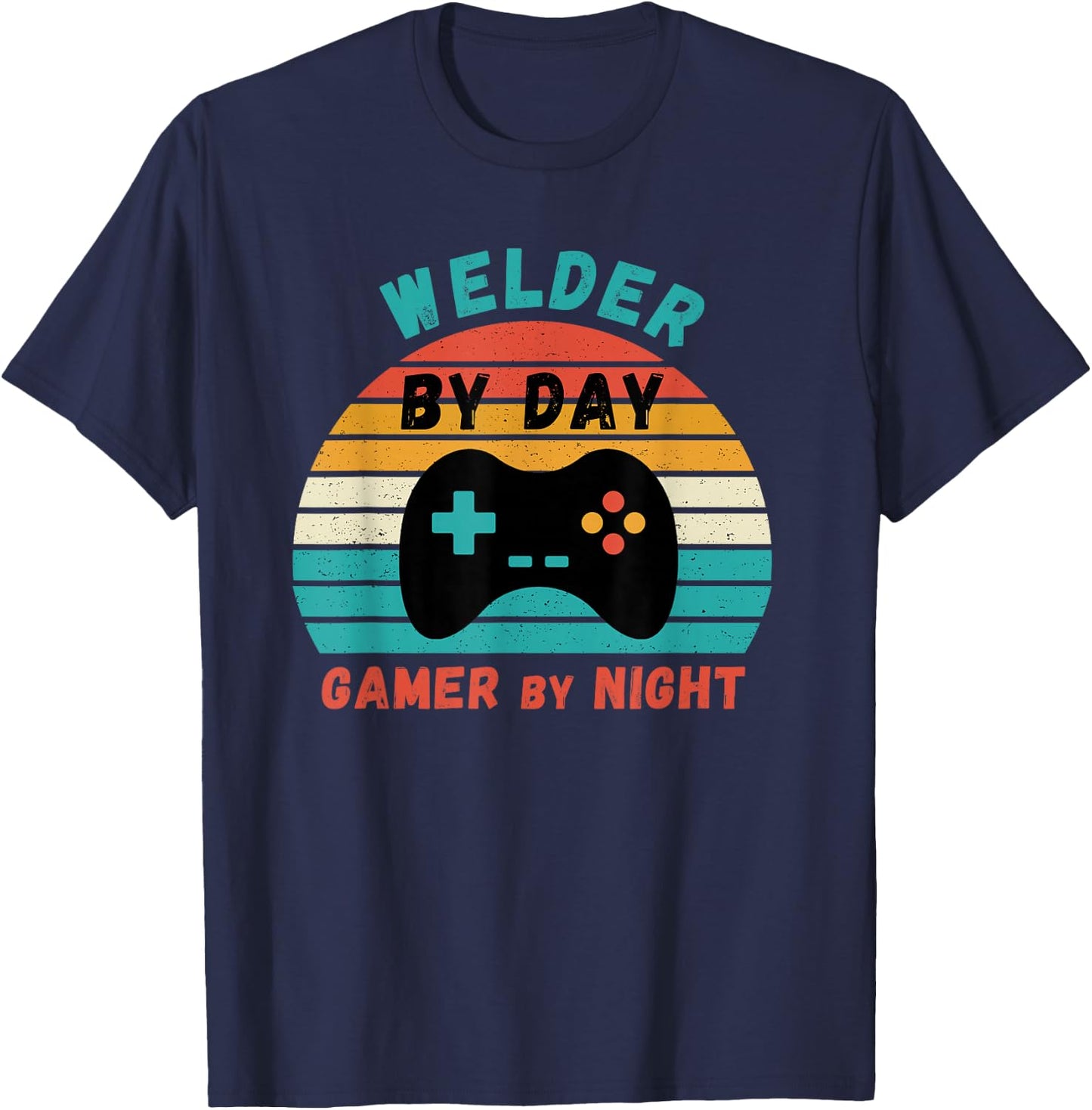 Welder Birthday Gifts -Youth Retro Gamer Black Small T-Shirt - T-Shirt | Navy