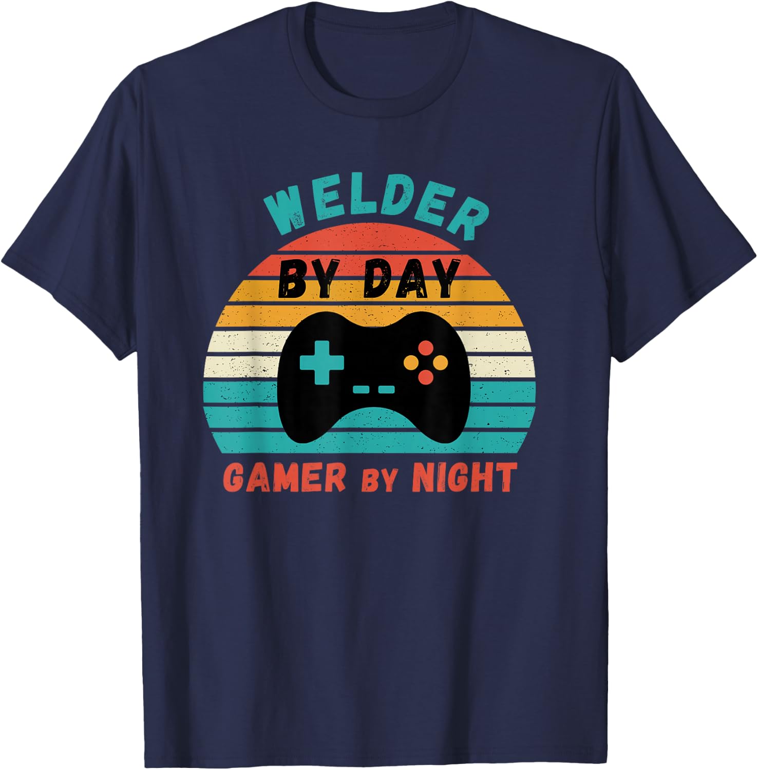 Welder Birthday Gifts -Youth Retro Gamer Black Small T-Shirt - T-Shirt | Navy