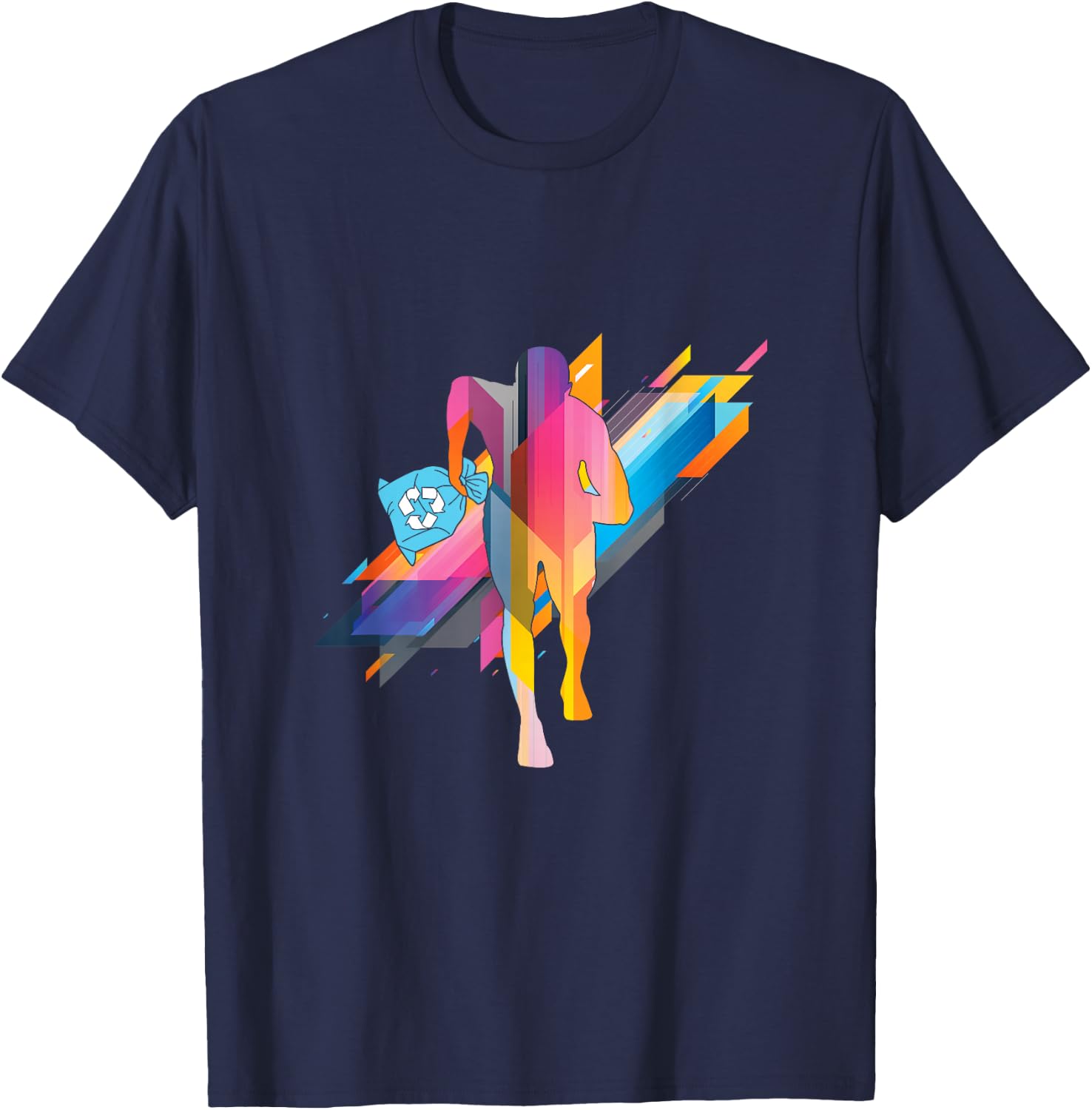 Plogging Nature Lover Health Enthusiast Environmentalist T-Shirt - T-Shirt | Navy