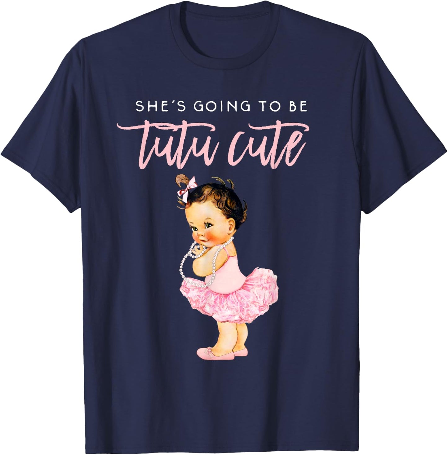 Its A Girl Gender Reveal Shirt Touchdown Tutu Baby Shower T-Shirt - T-Shirt | Navy