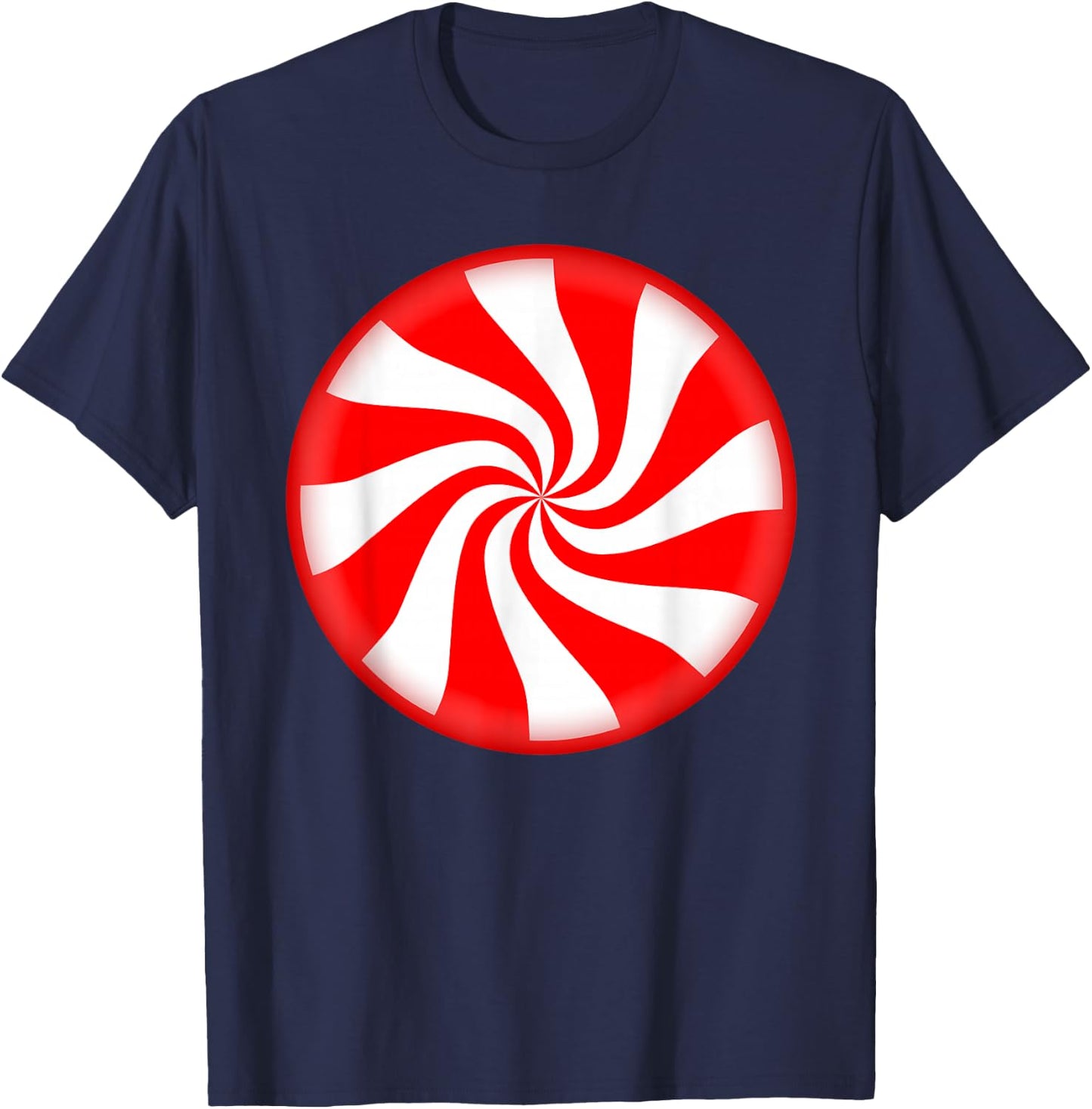Peppermint Candy Christmas T-Shirt - T-Shirt | Navy