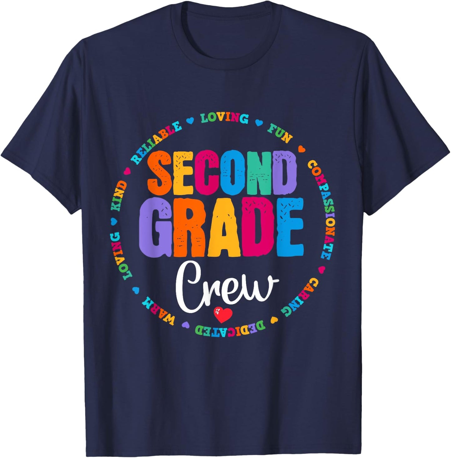Second Grade Crew 2nd Back to School Teacher Team Squad T-Shirt - T-Shirt | Navy
