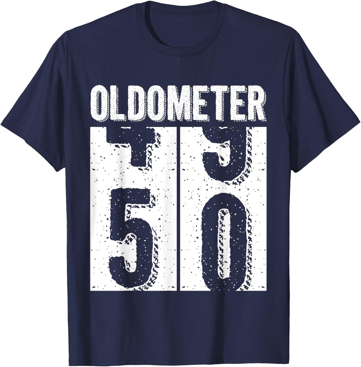 50th Birthday Gifts Oldometer 49-50 Vintage Funny Men Women T-Shirt - T-Shirt | Navy