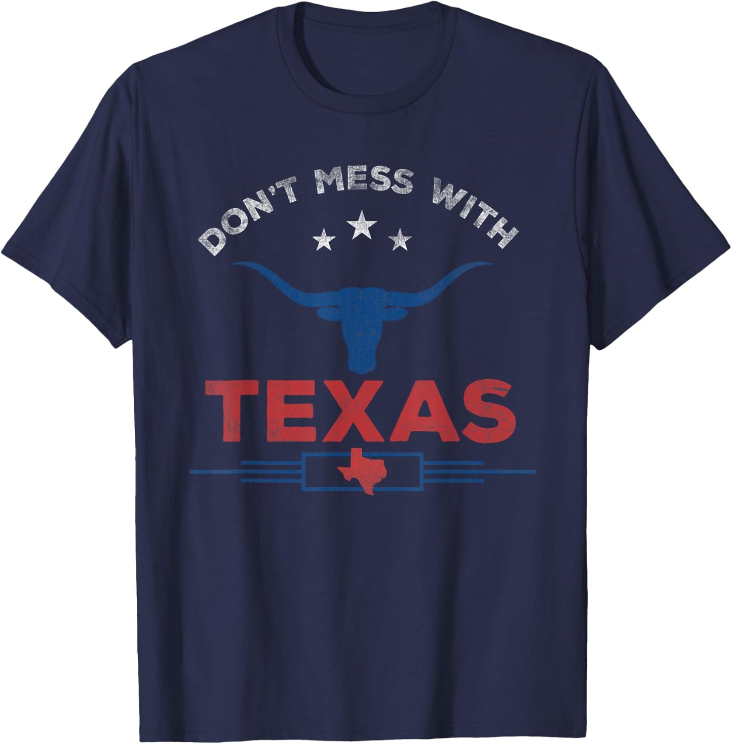 Don't get stuck with Vintage Texas Longhorn Funny Vintage T-Shirt - T-Shirt | Navy