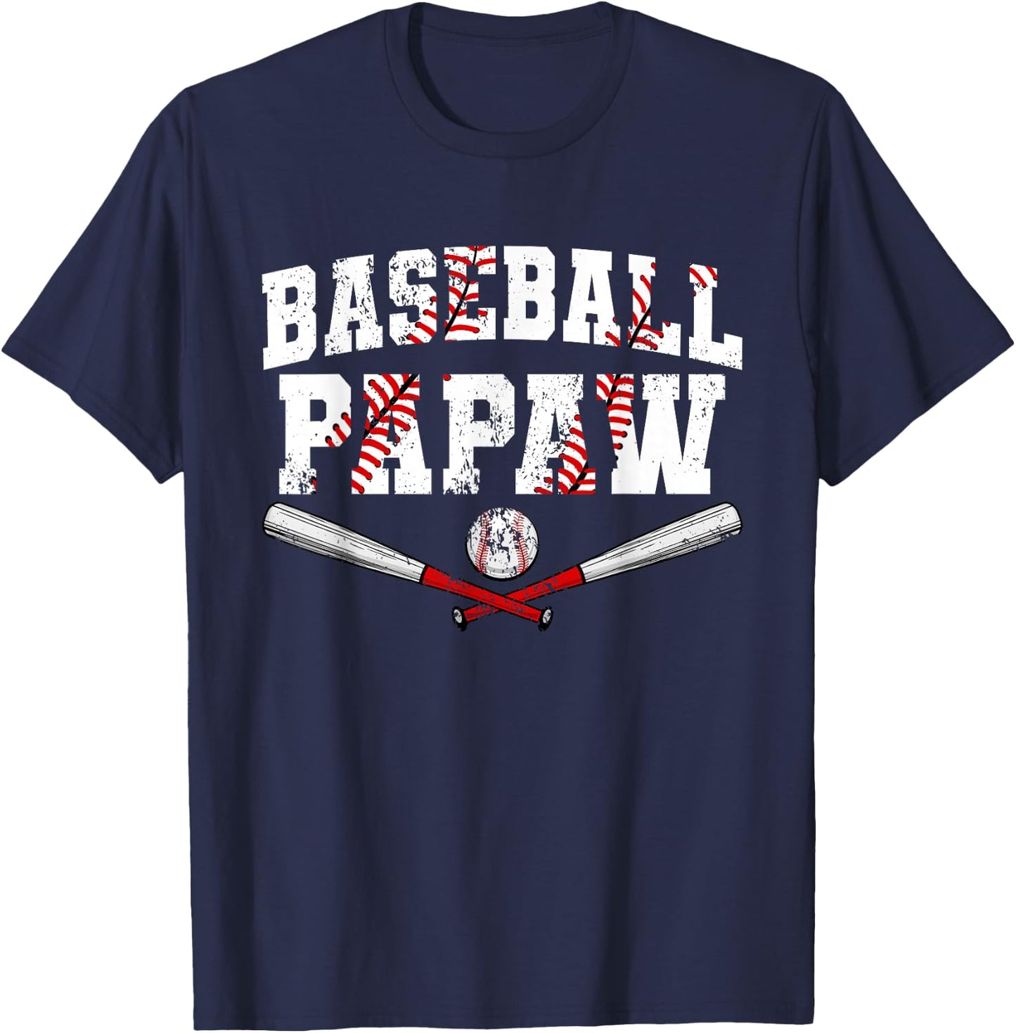 Retro Baseball Papaw Baseball Lover Father's Day T-Shirt - T-Shirt | Navy