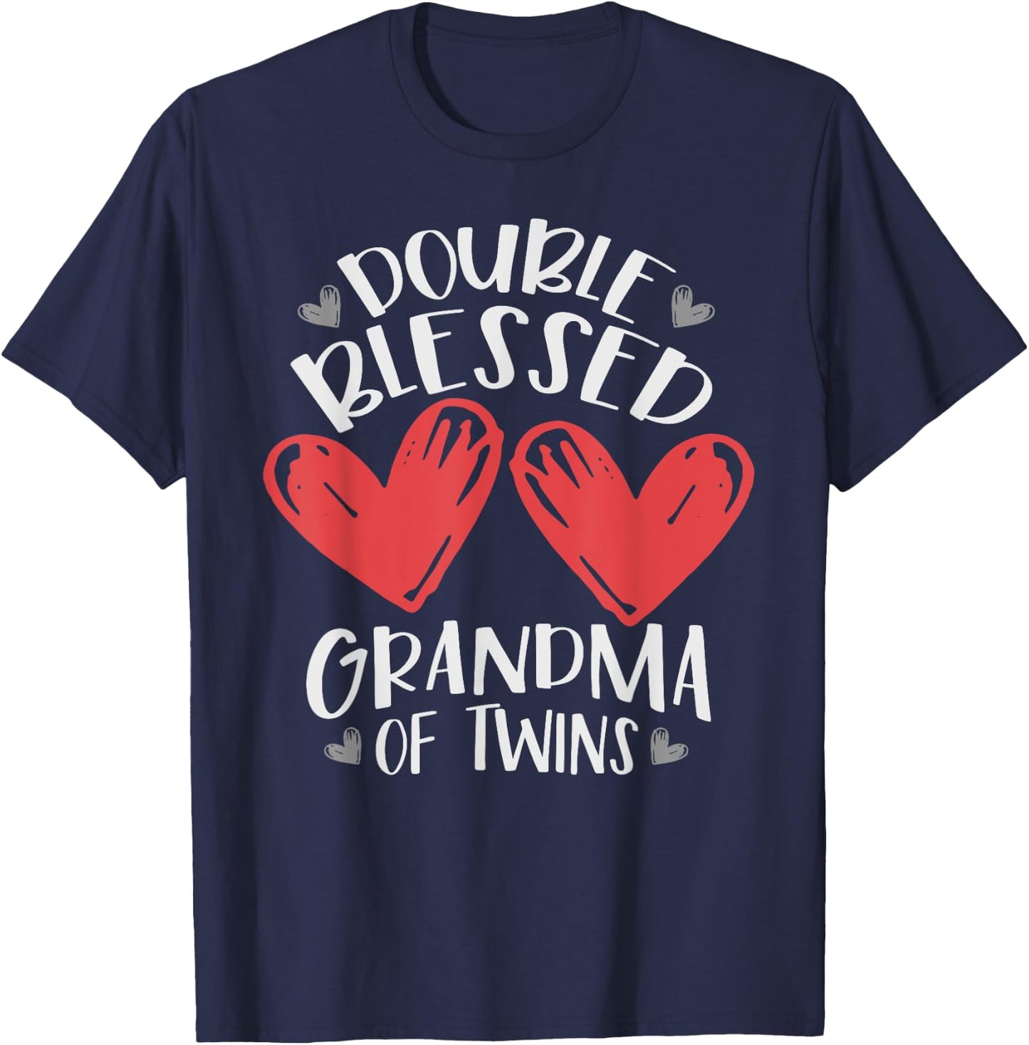 Double Blessed Grandma Of Twins T-Shirt - T-Shirt | Navy
