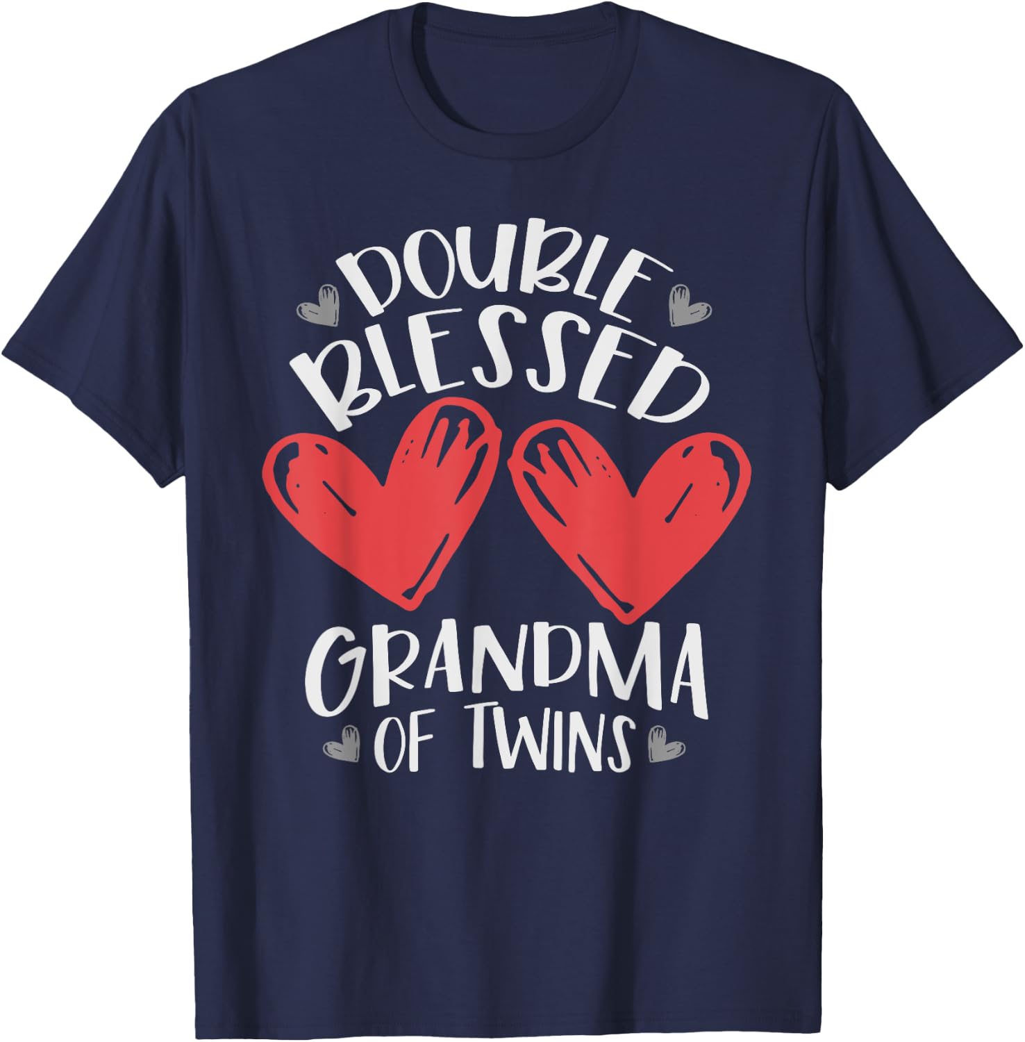 Double Blessed Grandma Of Twins T-Shirt - T-Shirt | Navy