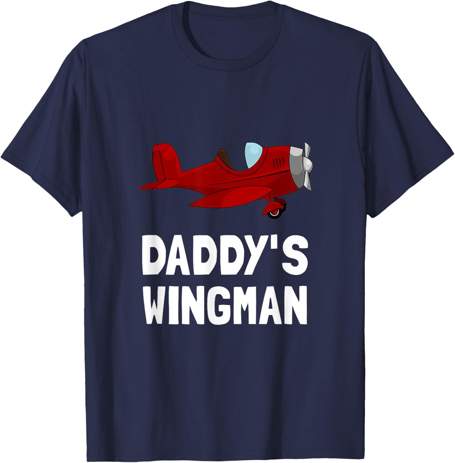 Daddys Wingman Airplane Funny T-Shirt - T-Shirt | Navy