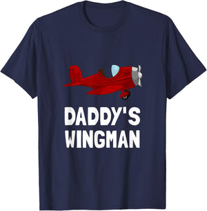 Daddys Wingman Airplane Funny T-Shirt - T-Shirt | Navy