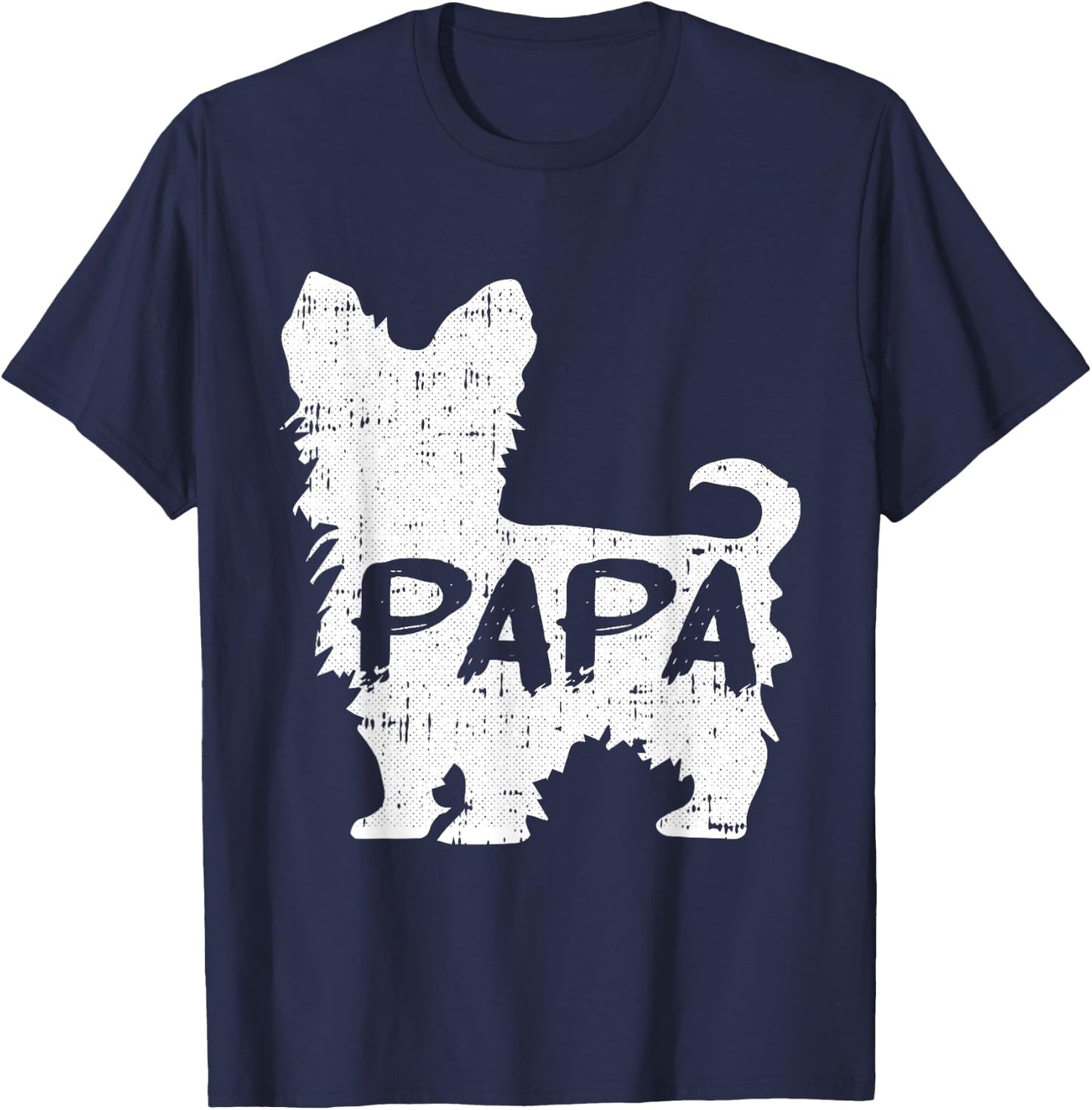 Yorkshire Terrier Papa Dog Puppy Doggie Pet Lover Yorkie Dad T-Shirt - T-Shirt | Navy