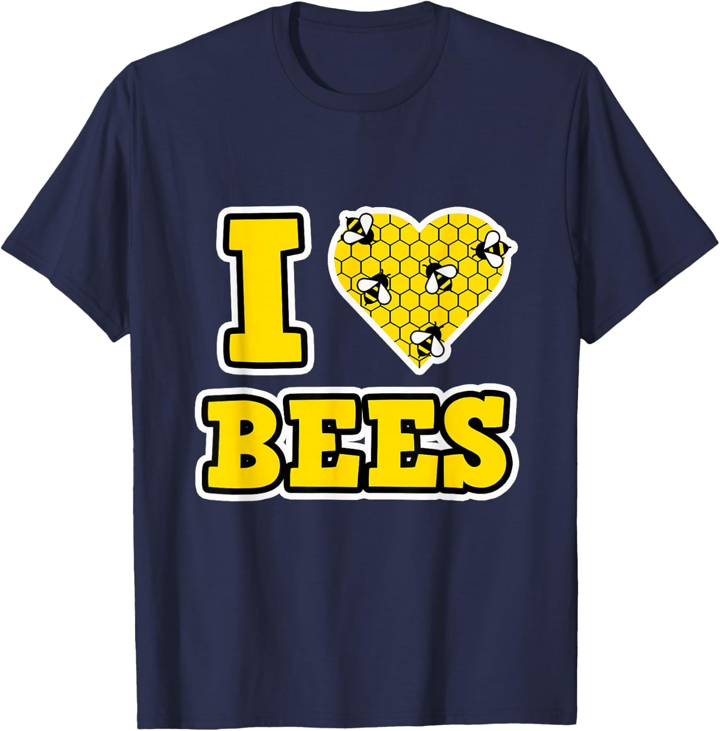 Bee Shirt - I Love Bees T-Shirt - T-Shirt | Navy