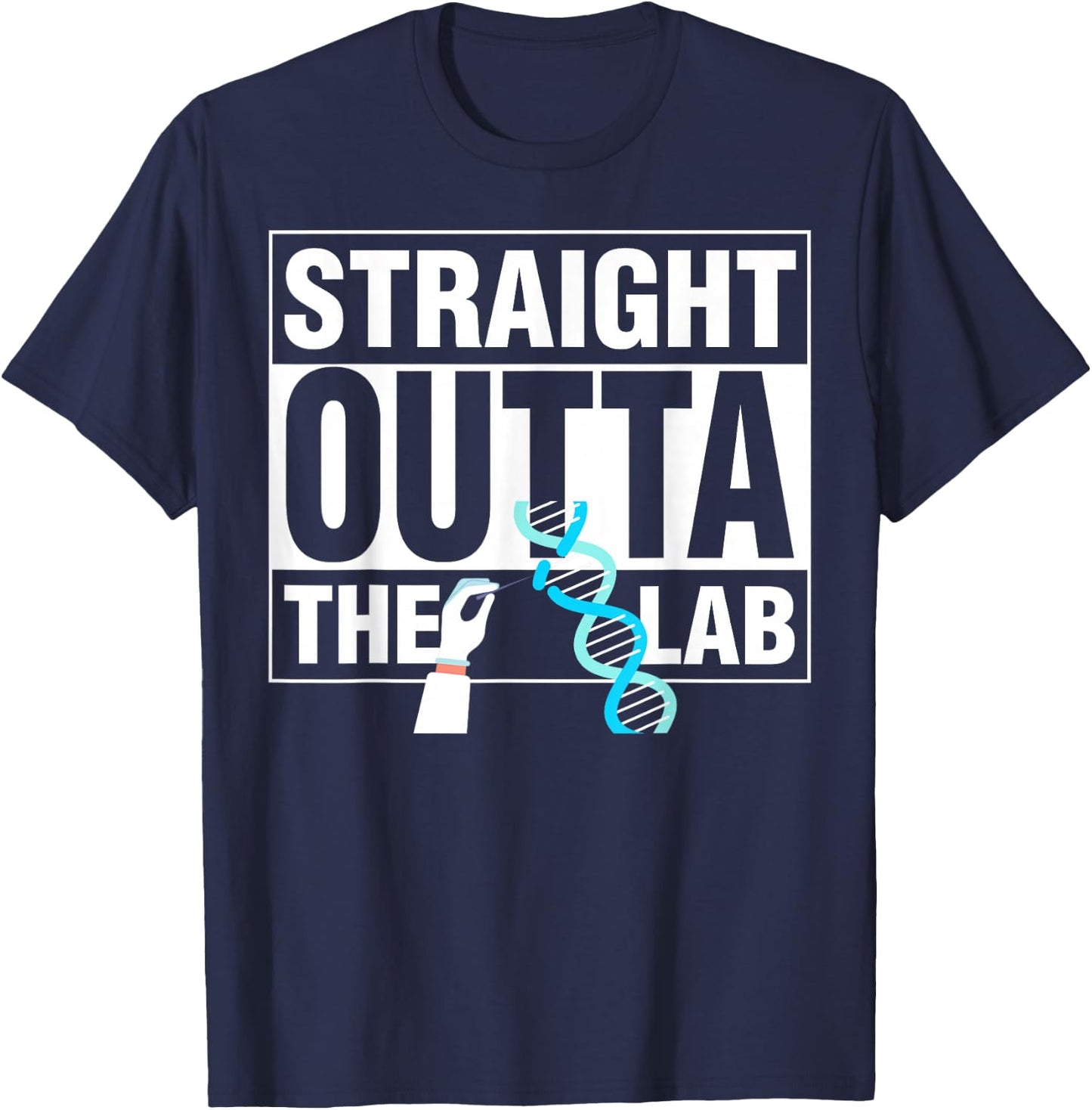 Crispr Straight Outta The Lab T-Shirt - T-Shirt | Navy