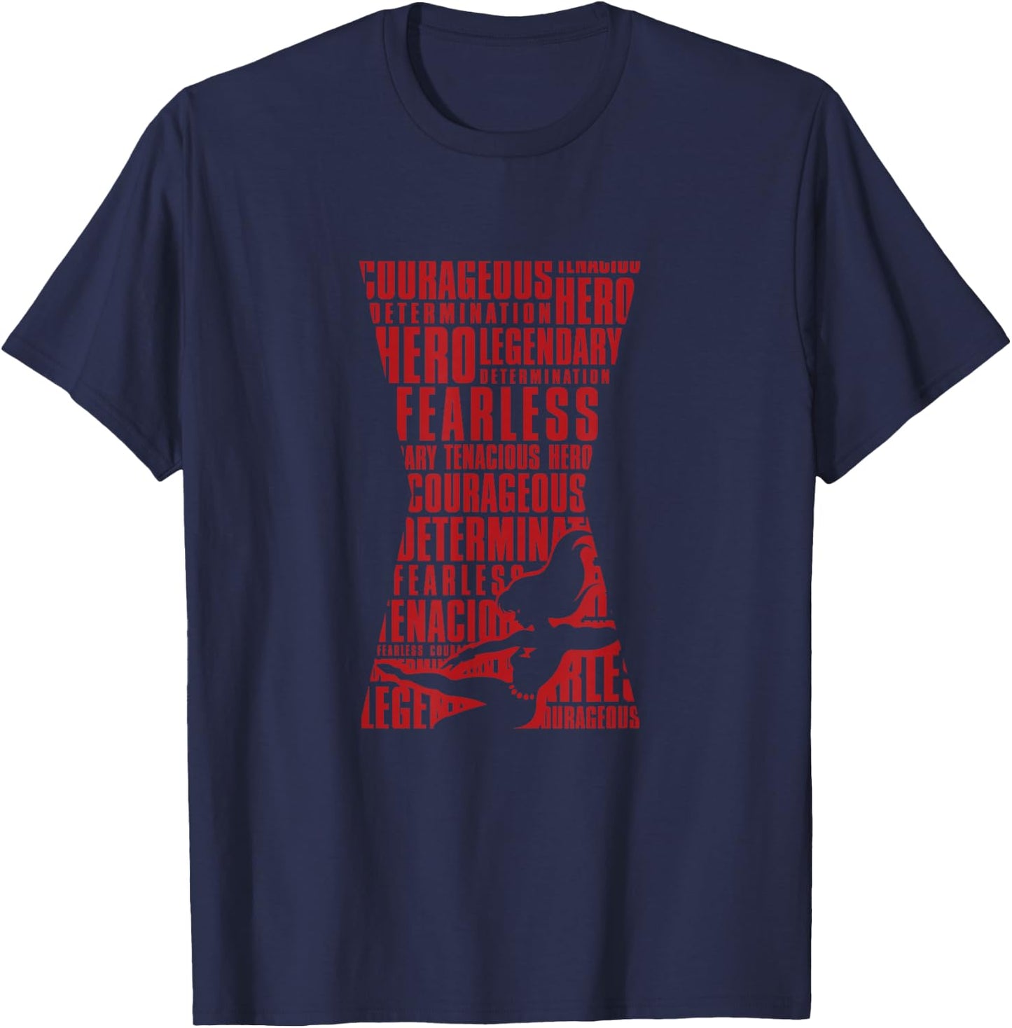Marvel Black Widow Hourglass Empowering Words T-Shirt - T-Shirt | Navy