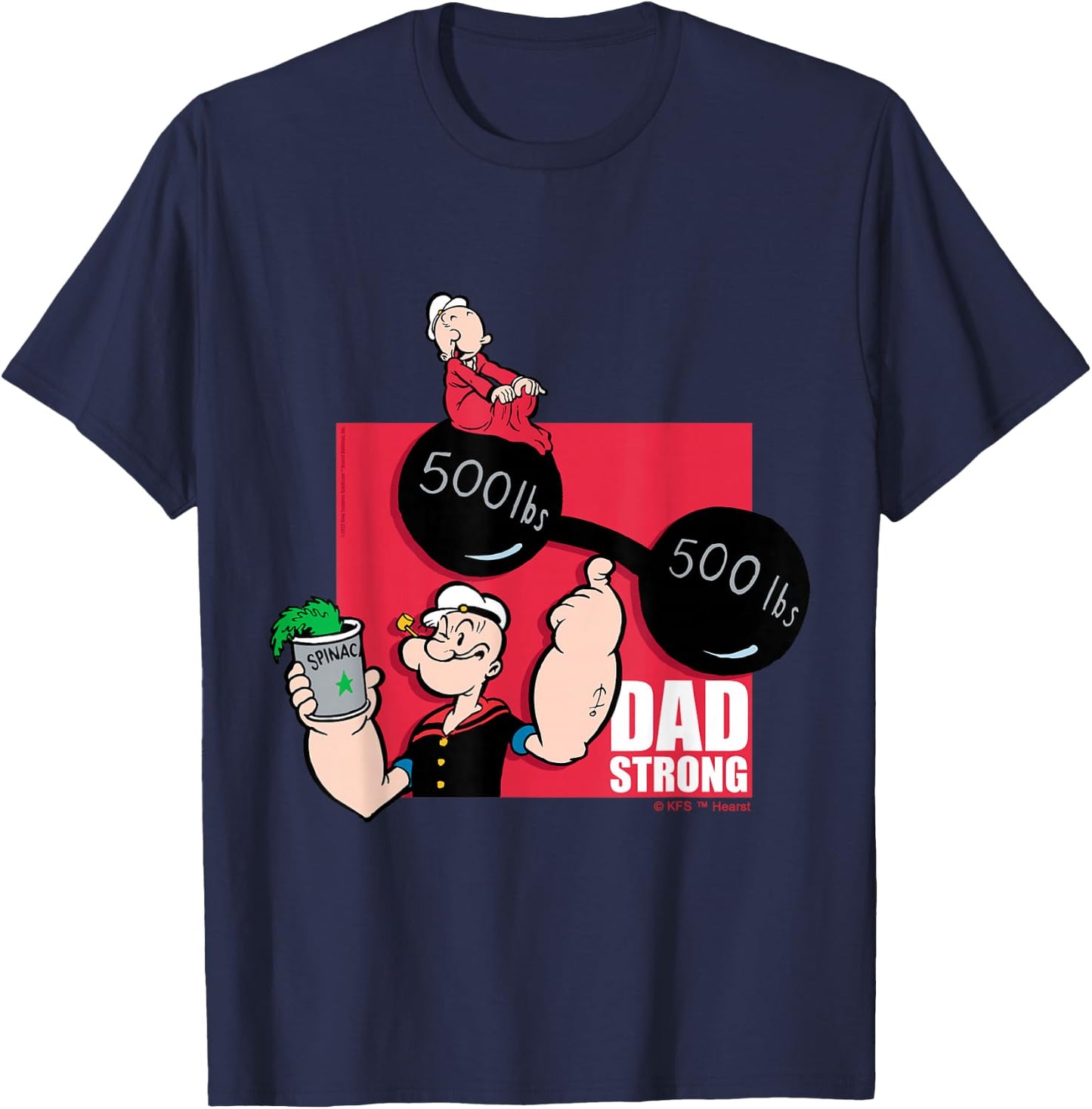 Popeye Dad Strong for Dad T-Shirt - T-Shirt | Navy