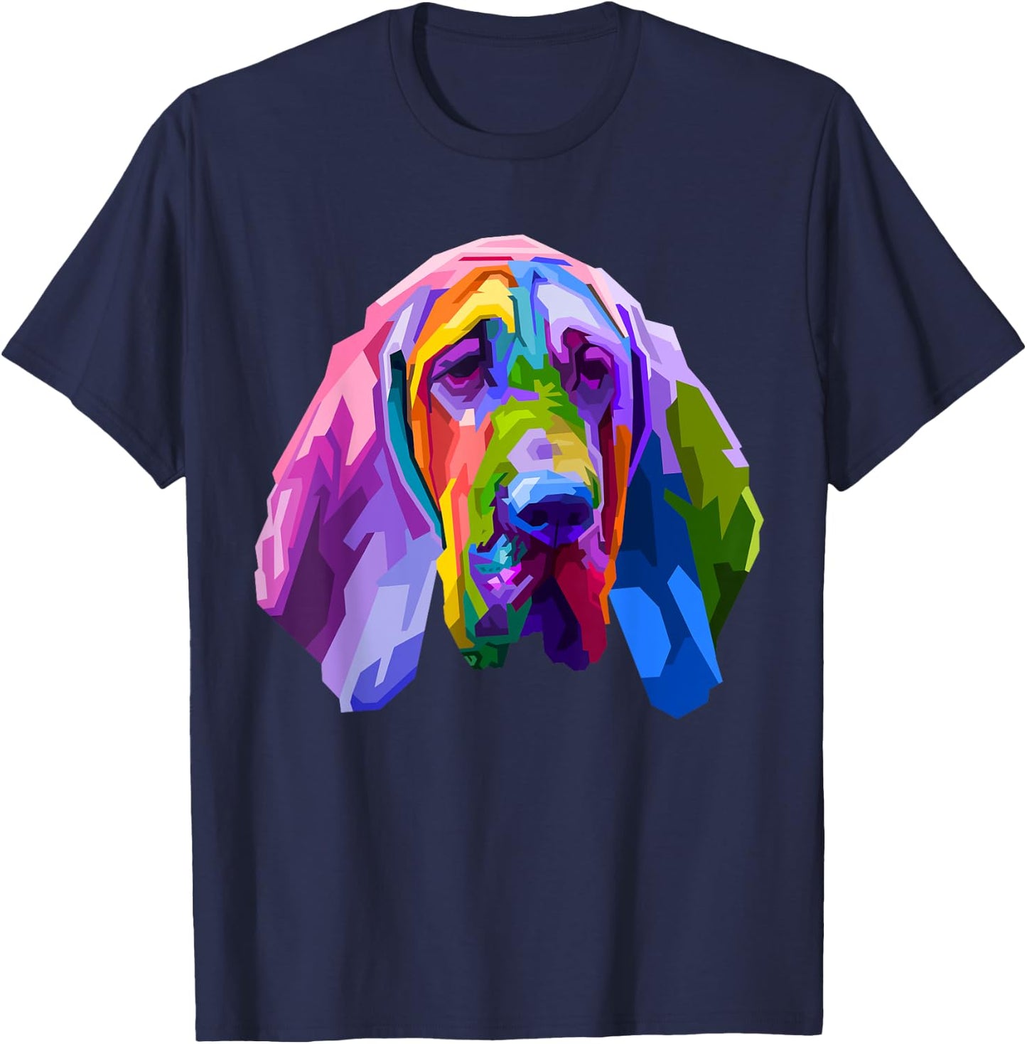 Bloodhound colorful pop art portrait for dog owners Men Women Girls Kids T-Shirt - T-Shirt | Navy
