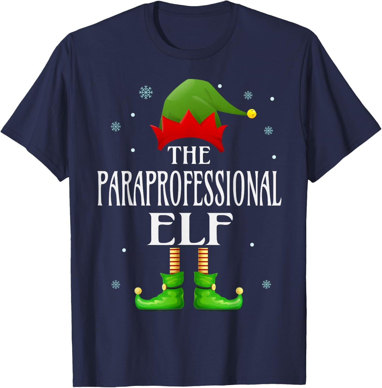 Paraprofessional Elf Xmas Funny Family Matching Christmas T-Shirt - T-Shirt | Navy