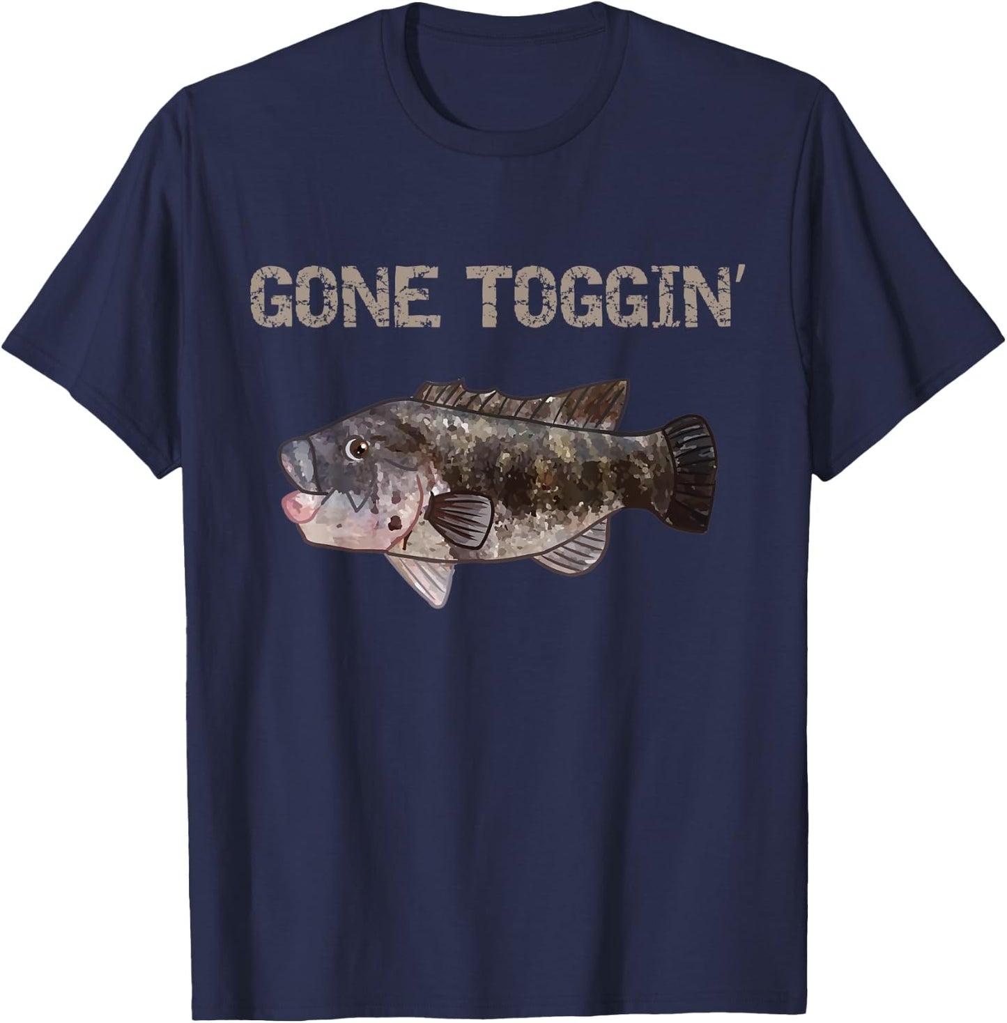 Gone Toggin' | Blackfish | Tautog T-Shirt - T-Shirt | Navy