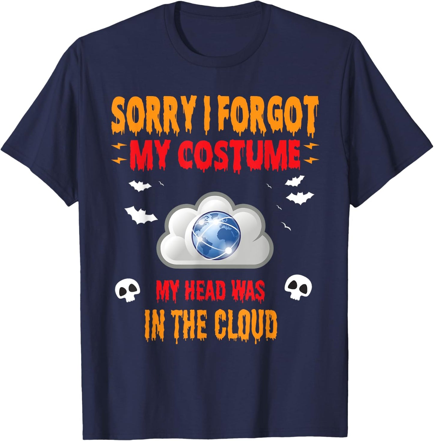 Halloween Cloud Computing lazy costume T-Shirt - T-Shirt | Navy