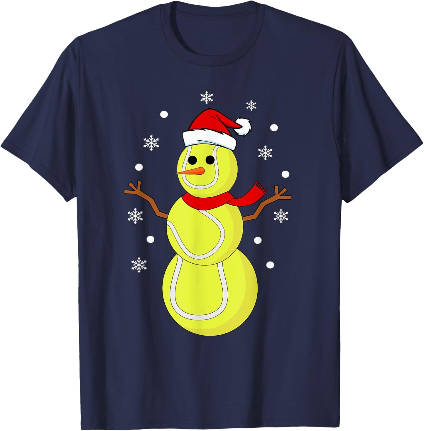 Christmas Tennis Balls Snowman Kids Funny Tennis Christmas T-Shirt - T-Shirt | Navy