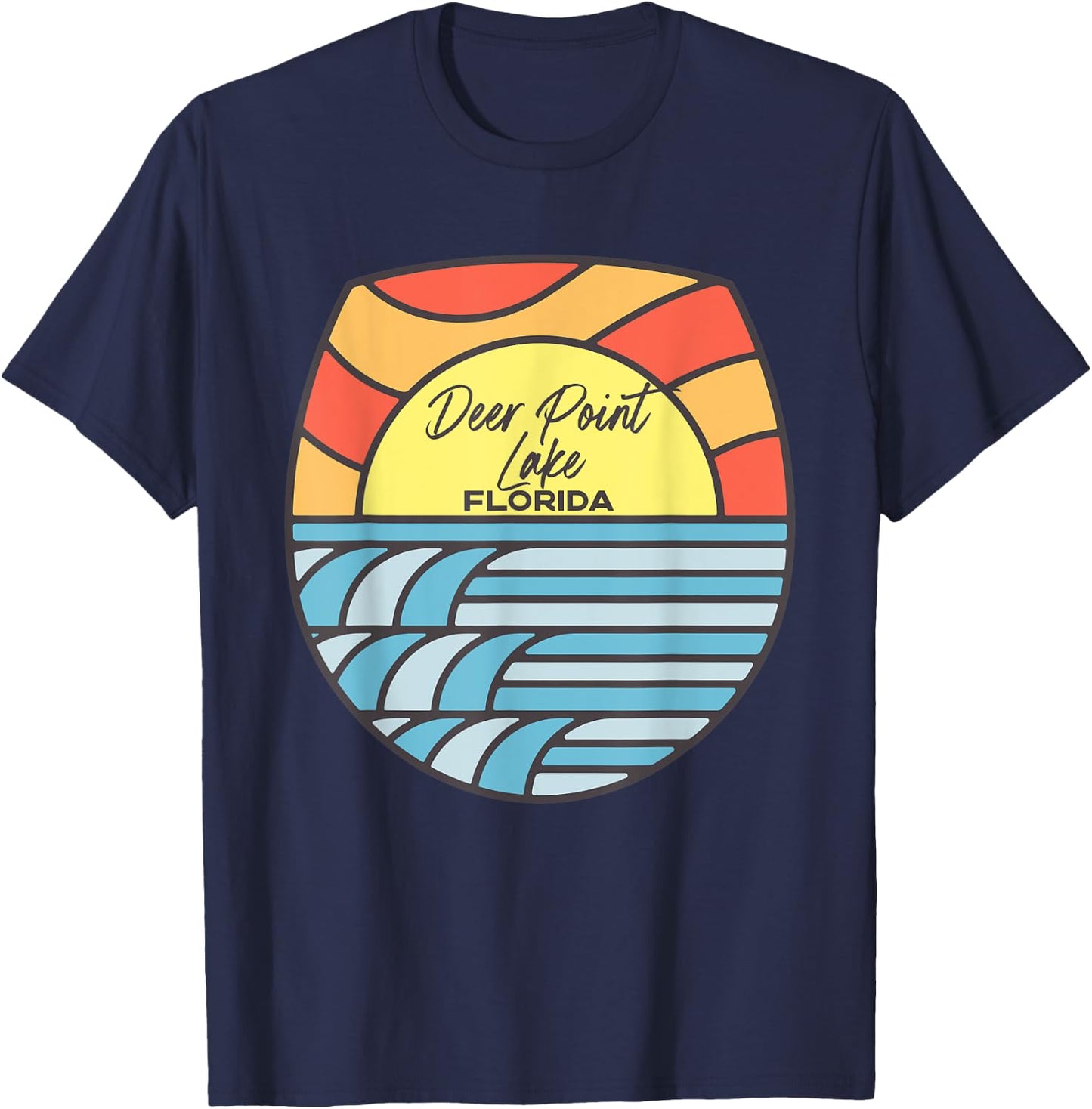 Deer Point Lake Florida FL Sunset Souvenir Finger Lakes T-Shirt - T-Shirt | Navy
