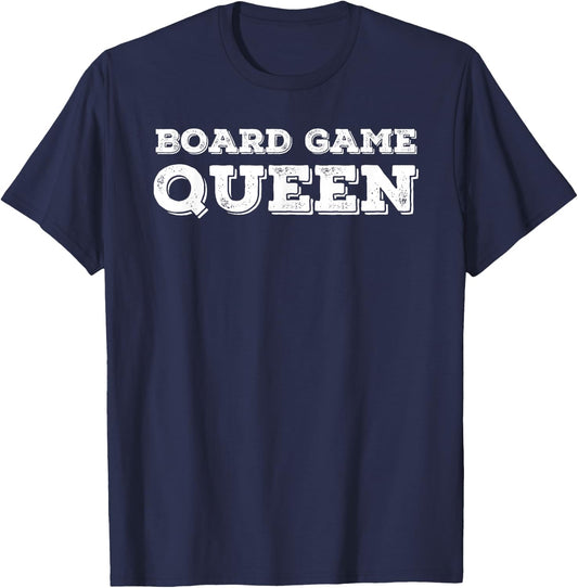 BOARD GAME QUEEN Shirt Funny Chess Player Geek Gift T-Shirt - T-Shirt | Navy