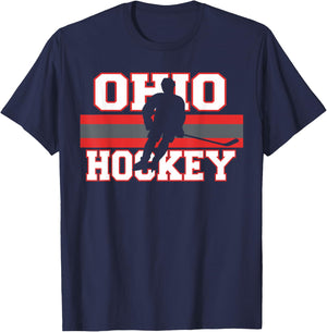 State of Ohio Ice Hockey Player Gear Sports Coach Team Gift T-Shirt - T-Shirt | Navy