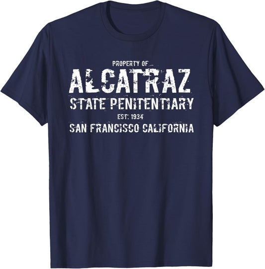 Funny Inmate Property of Alcatraz Penitentiary Prison T-Shirt - T-Shirt | Navy
