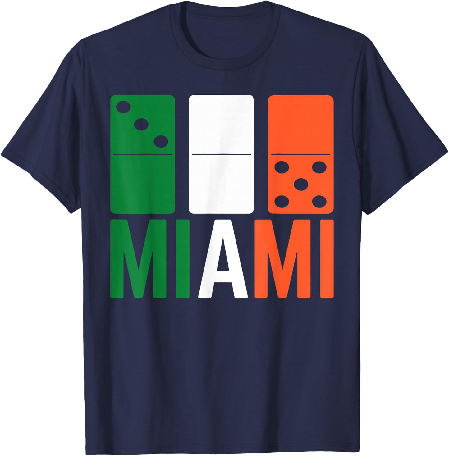 Three Zero Five 305 Miami Domino T-Shirt - T-Shirt | Navy