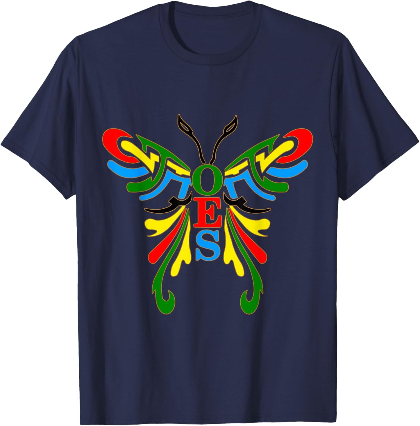OES Butterfly Color of the Eastern Star Christmas T-Shirt - T-Shirt | Navy