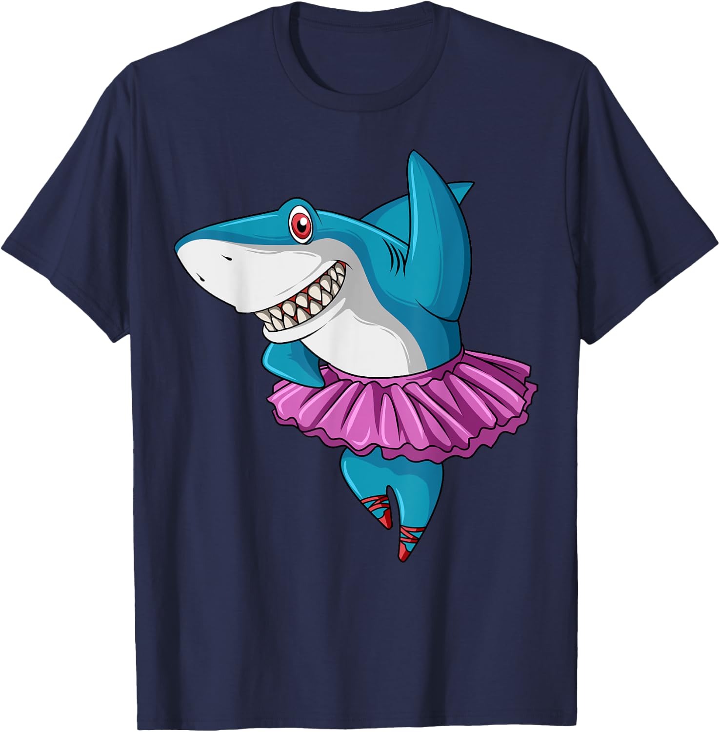 Ballerina Shark Ballet Dancer Shark Tutu Dance Party T-Shirt - T-Shirt | Navy