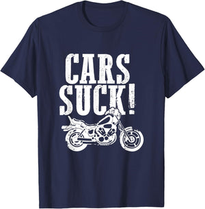 Cars Suck! Or Woman Biker T-Shirt - T-Shirt | Navy