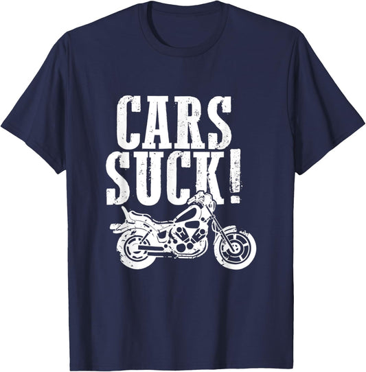 Cars Suck! Or Woman Biker T-Shirt - T-Shirt | Navy