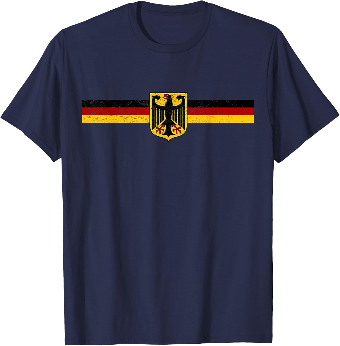 Funny Oktoberfest German Party Apparel Germany Deutschland Flag Eagle Coat of Arms Banner Vintage T-Shirt - T-Shirt | Navy