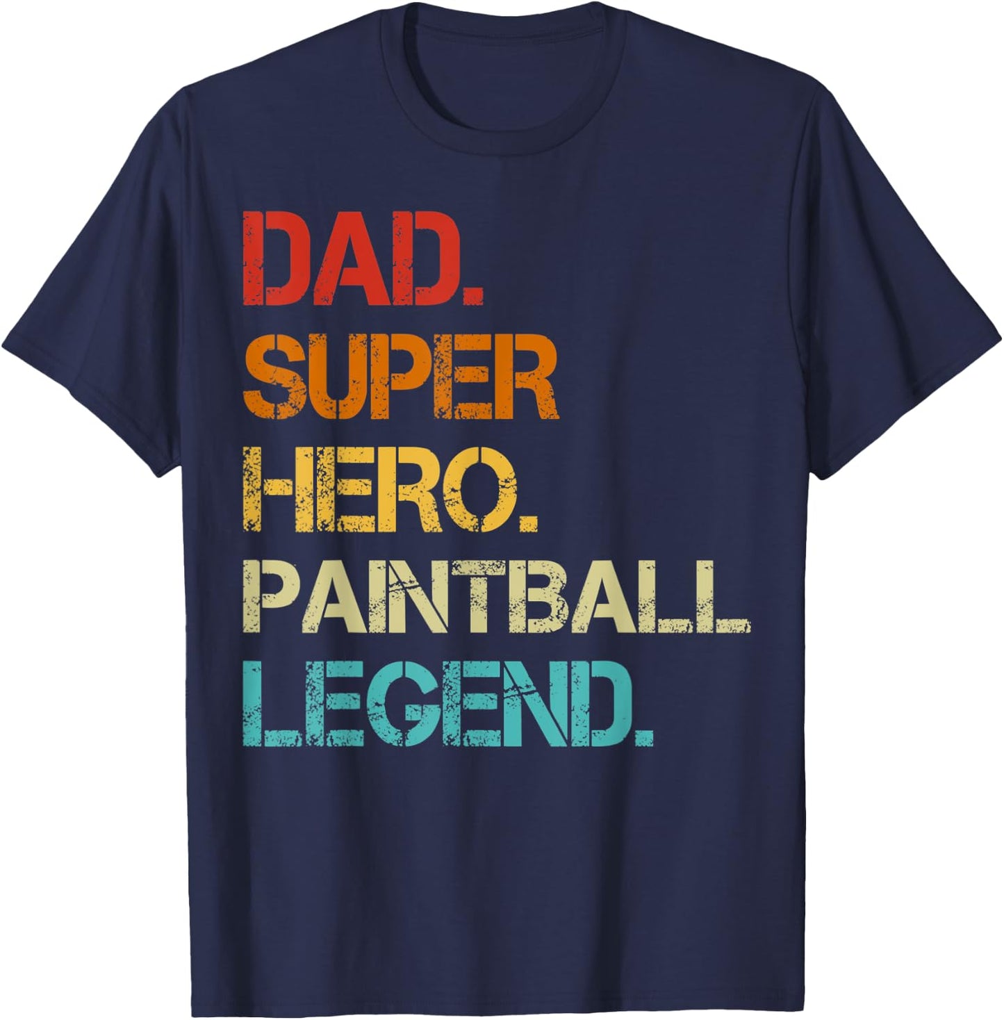 Vintage Style Dad Hero Paintball Legend Father's Day T-Shirt - T-Shirt | Navy