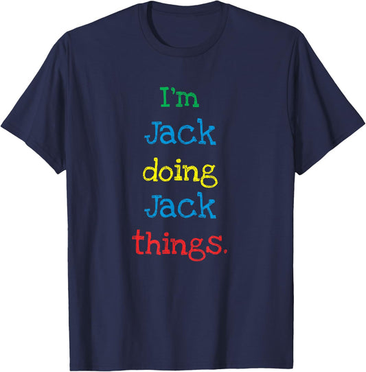 Jack Cute Personalized Text Kid's Gift Boys T-Shirt - T-Shirt | Navy