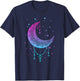Kawaii Colorful Pastel Goth Moon T-Shirt - T-Shirt | Navy