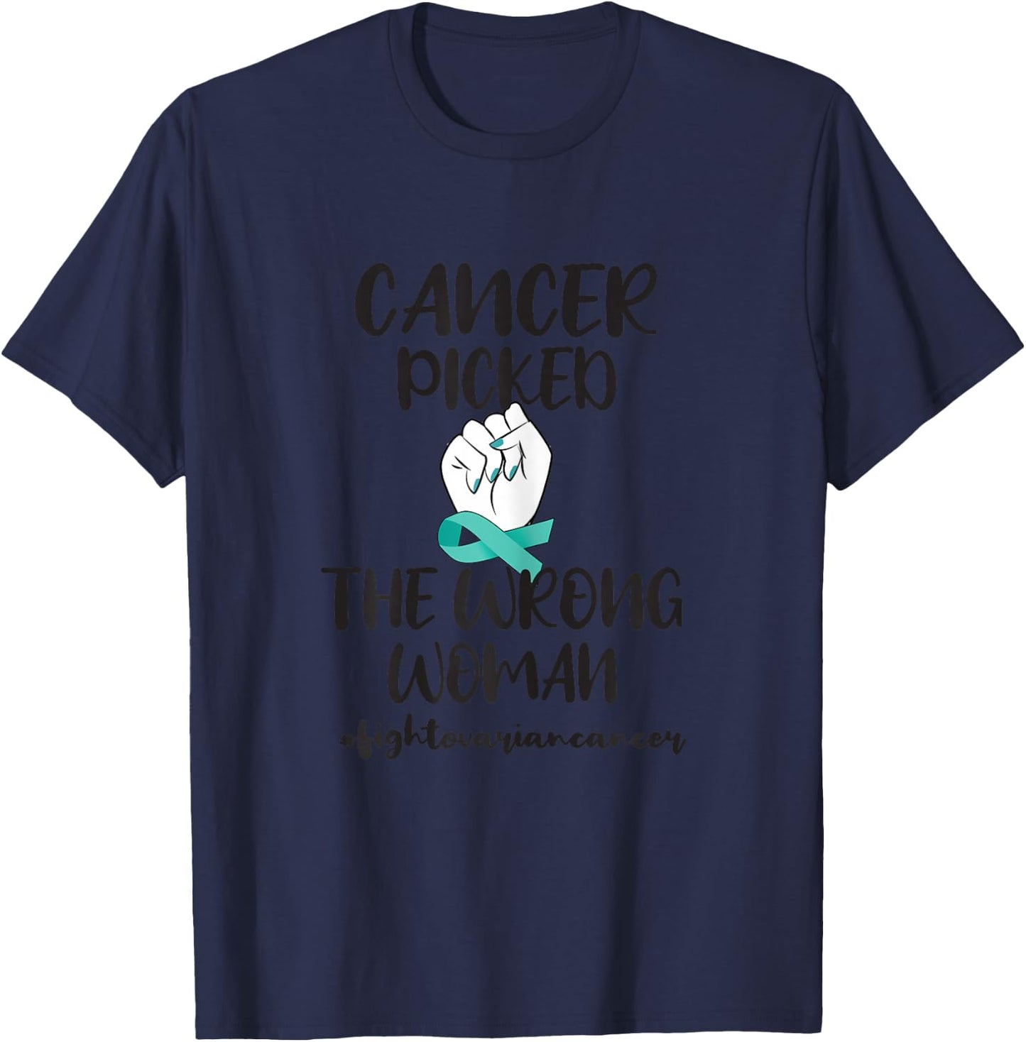 Ovarian Cancer Awareness Ovarian Cancer Warrior T-Shirt - T-Shirt | Navy