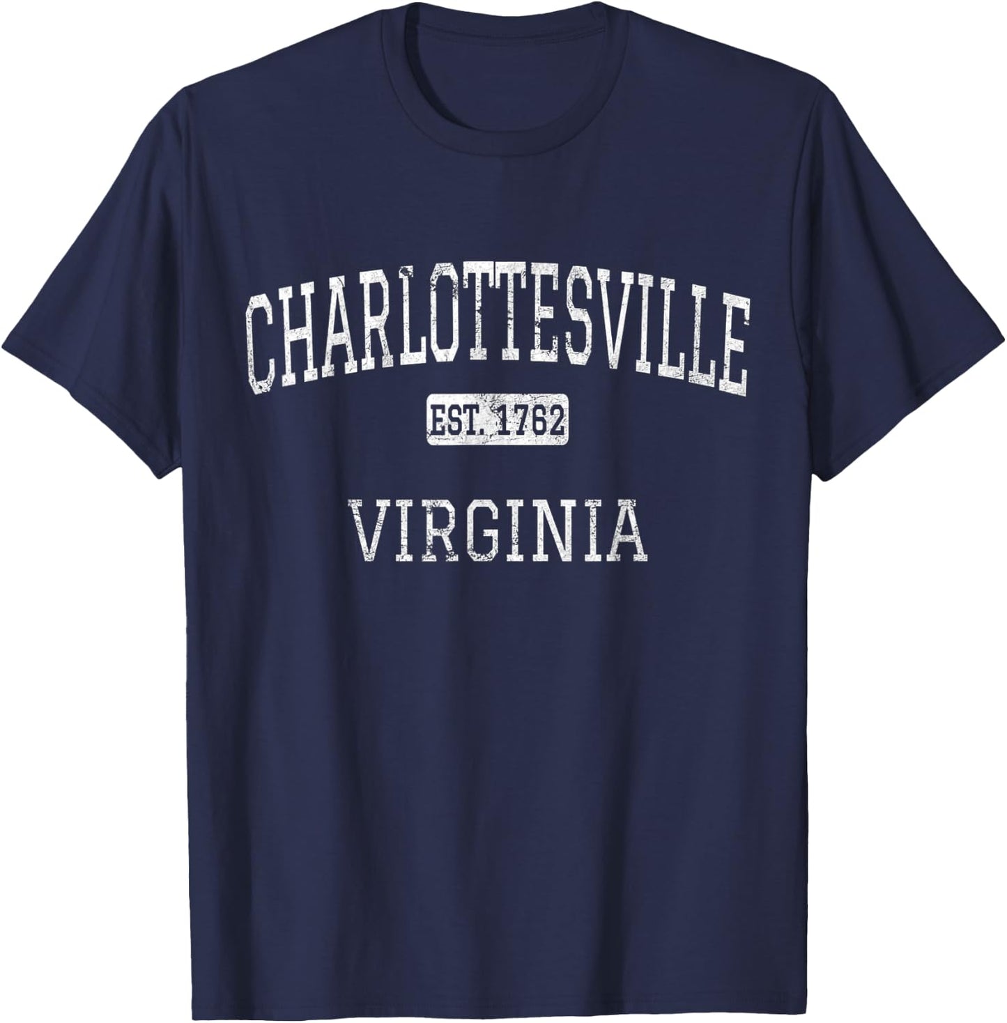 Charlottesville Virginia VA Vintage T-Shirt - T-Shirt | Navy