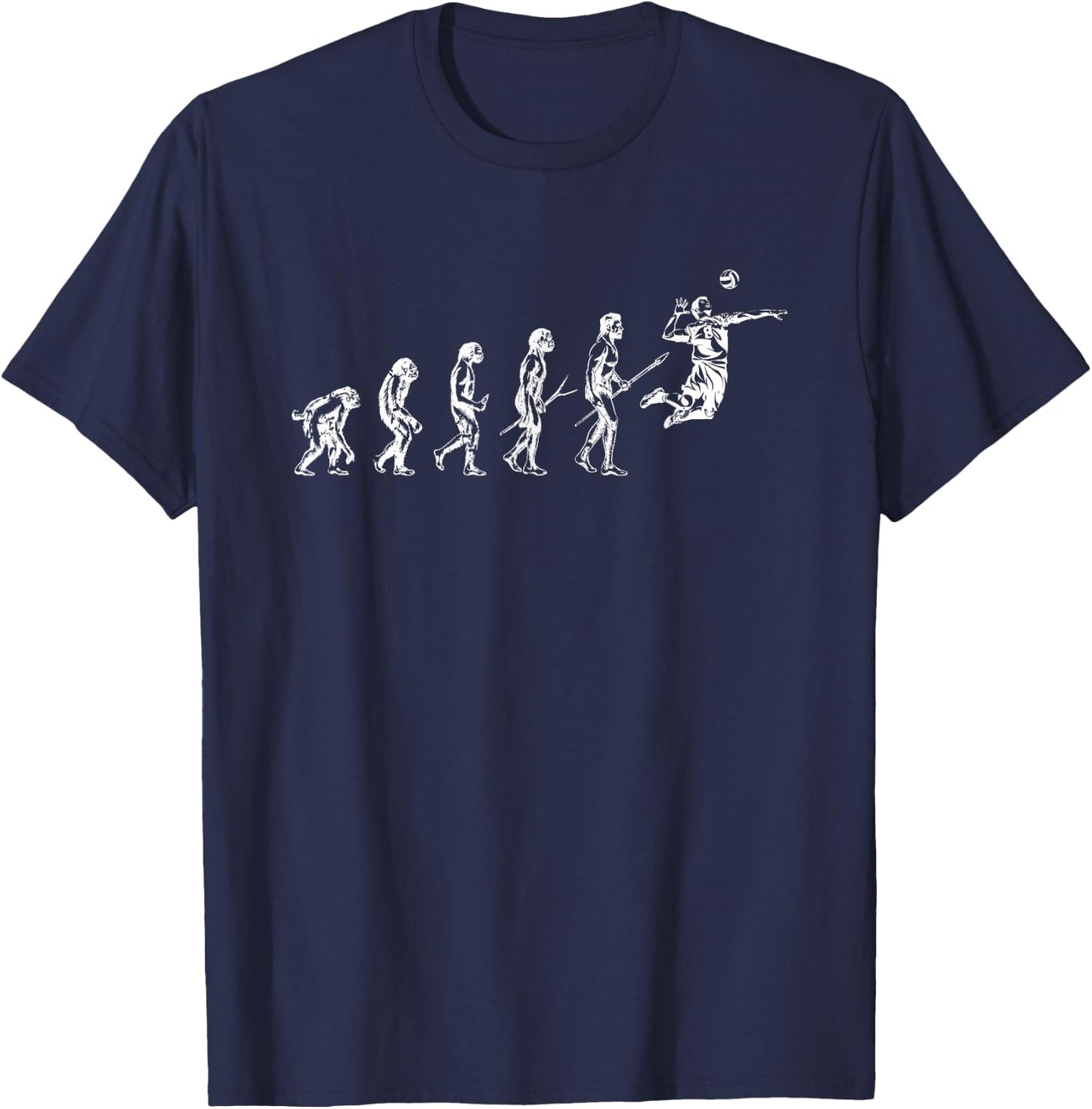Volleyball Evolution Of Man Funny Vball Player Beach Team T-Shirt - T-Shirt | Navy