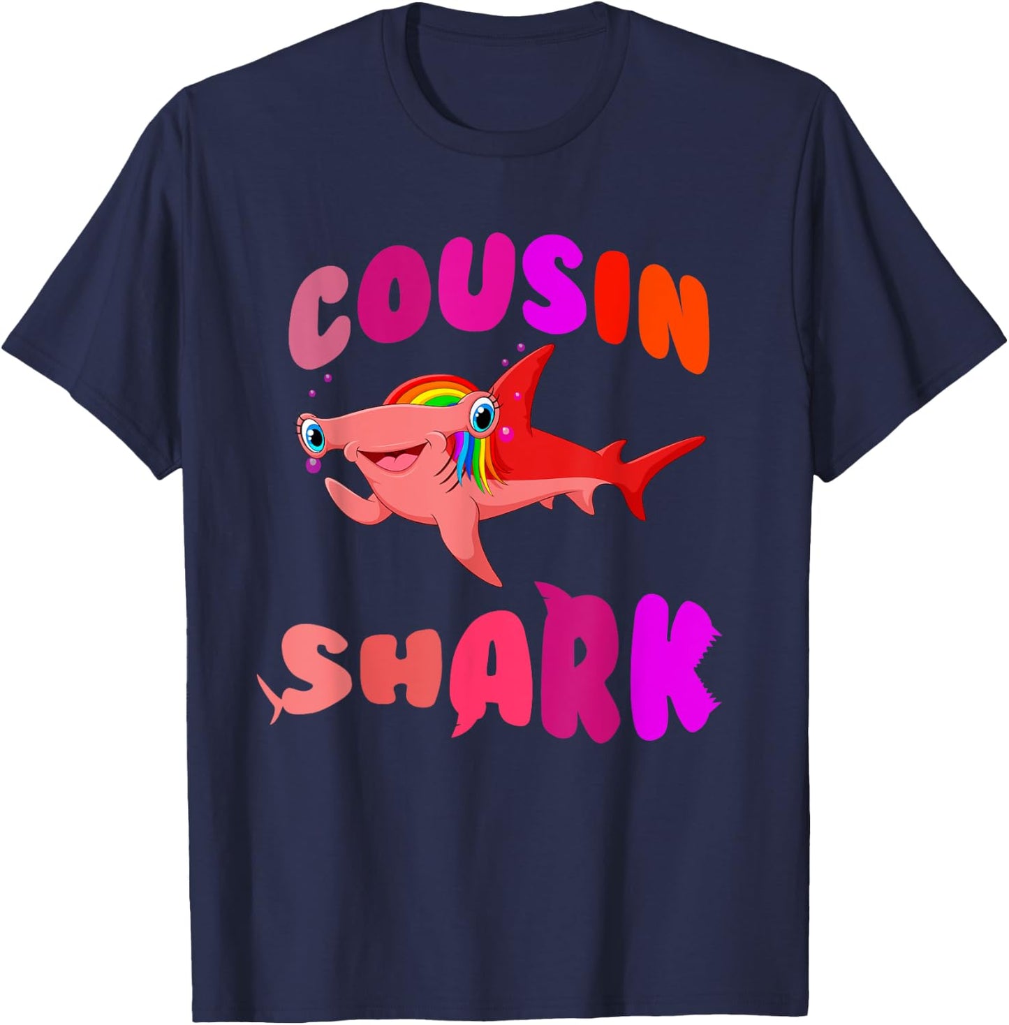 Cousin Shark hammerhead birthday family shark matching T-Shirt - T-Shirt | Navy