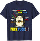 I Don't Give A Fuck Funny Here Fuck There Cat Shirt Gift Women T-Shirt - T-Shirt | Navy