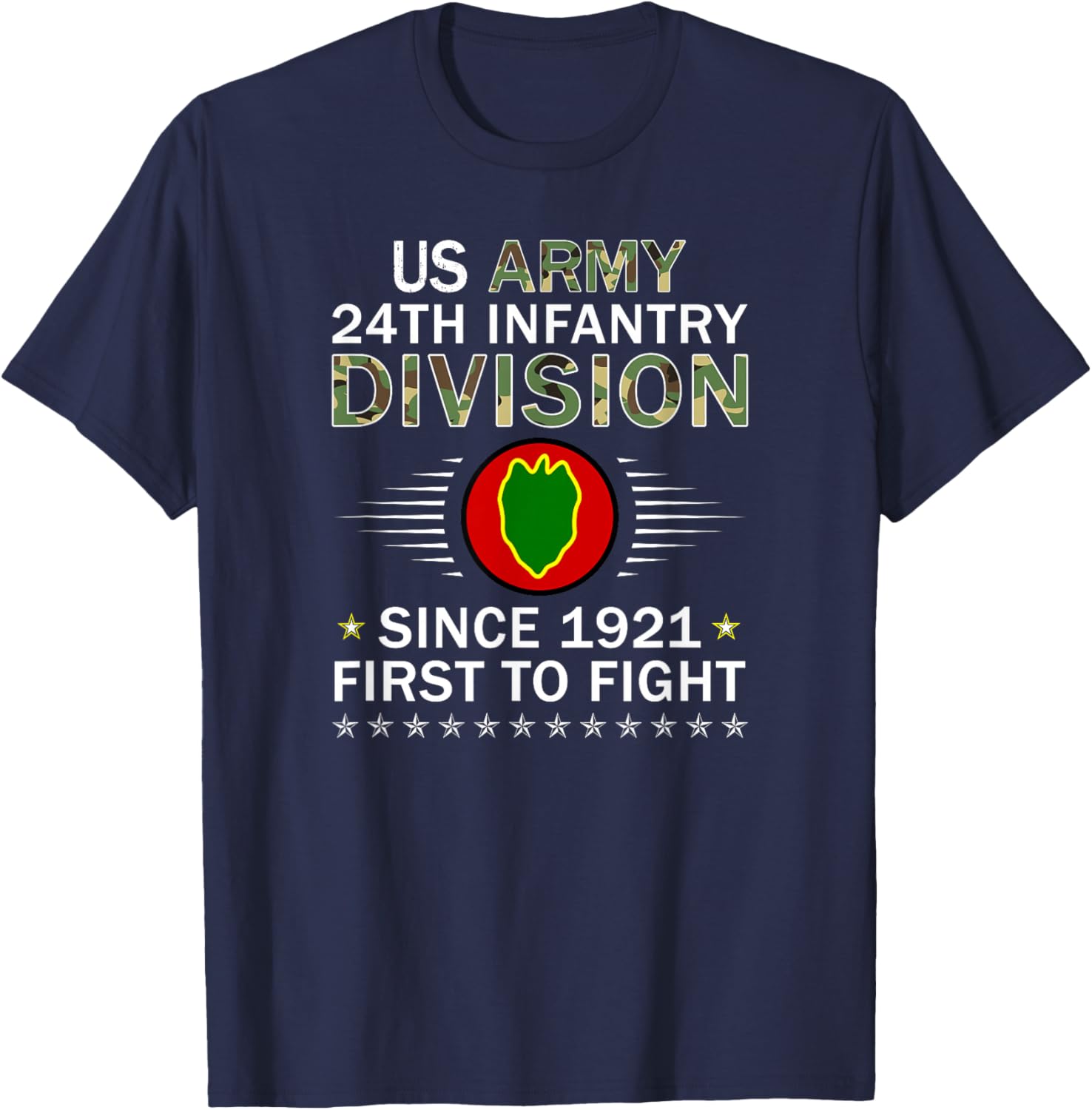 US Army 24th Infantry Division Camouflage Graphics Army T-Shirt - T-Shirt | Navy