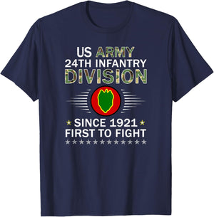 US Army 24th Infantry Division Camouflage Graphics Army T-Shirt - T-Shirt | Navy