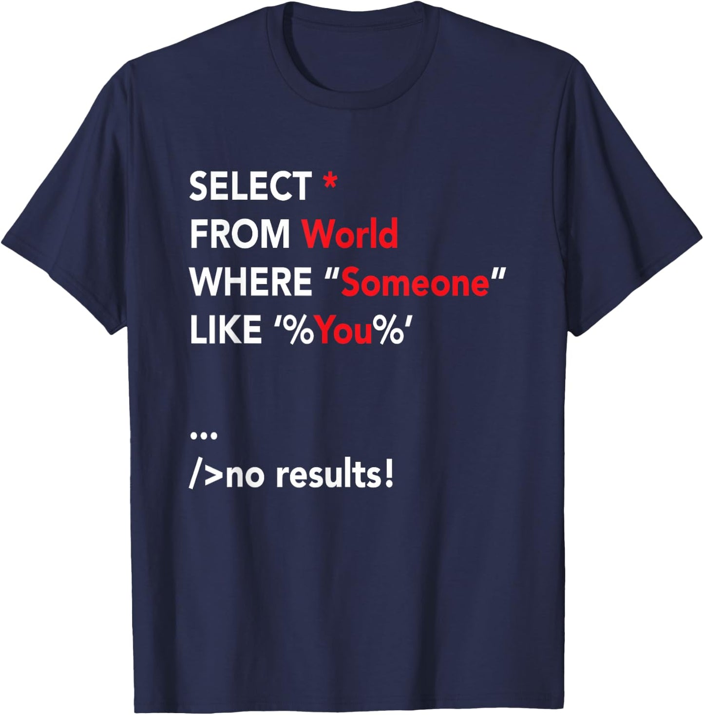 Funny SQL Coder Shirt Programmer Programming T-Shirt - T-Shirt | Navy