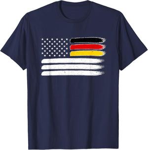 German American Flag Germany USA Shirt T-Shirt - T-Shirt | Navy